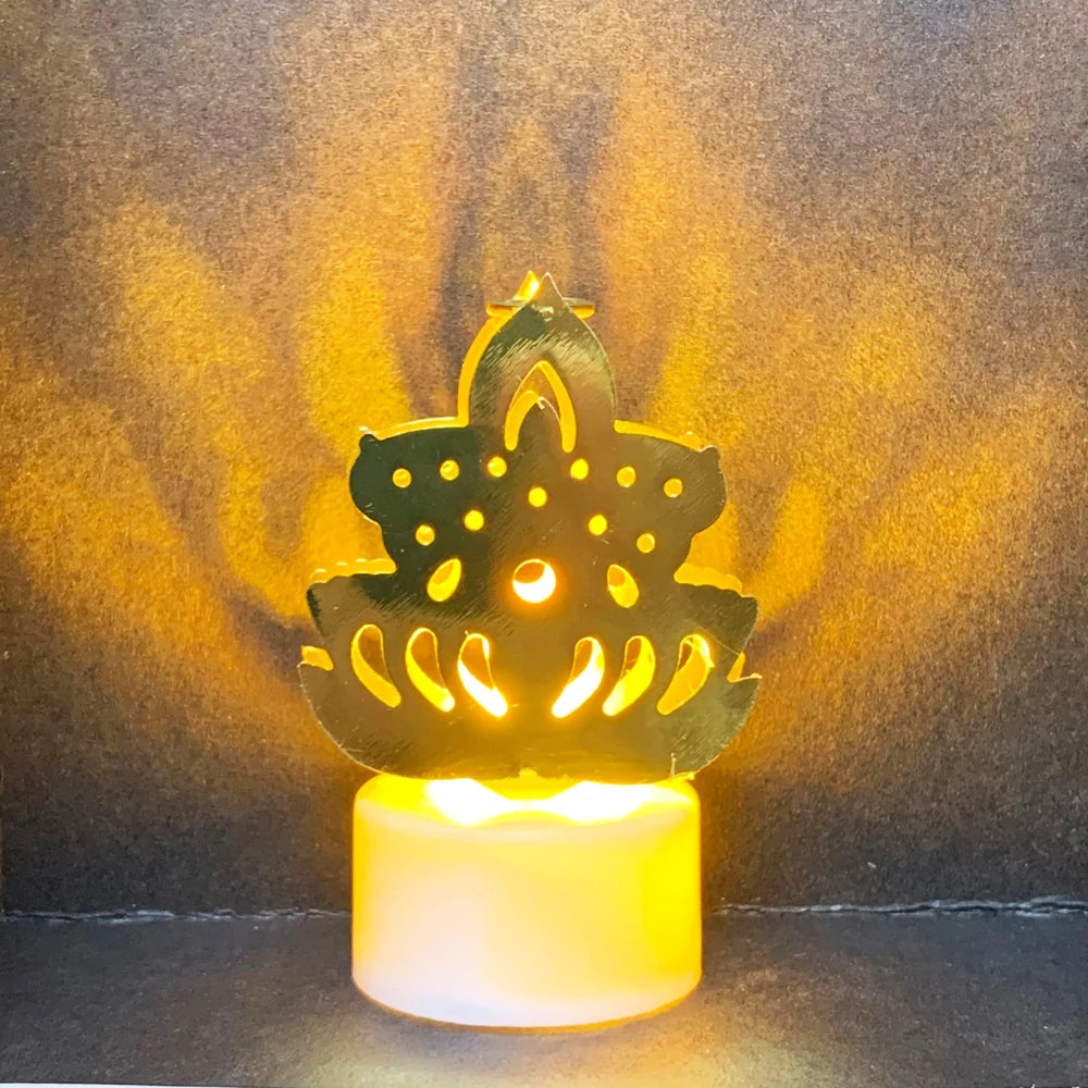Diwali Diya Decor LED Candle Light, Hindu, Deepavali Festival, Night Light, Battery Powered, Art, 10 Pcs