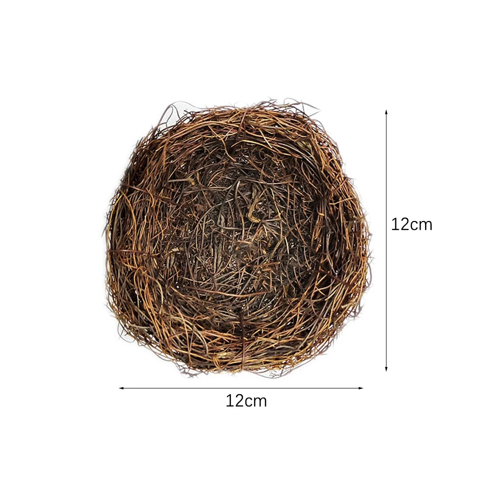10-15Cm Easter Artificial Bird Nest Easter Eggs Natural Rattan Nest Eggs Storage Easter Decoration 2025 Kids Diy Craft Supplies