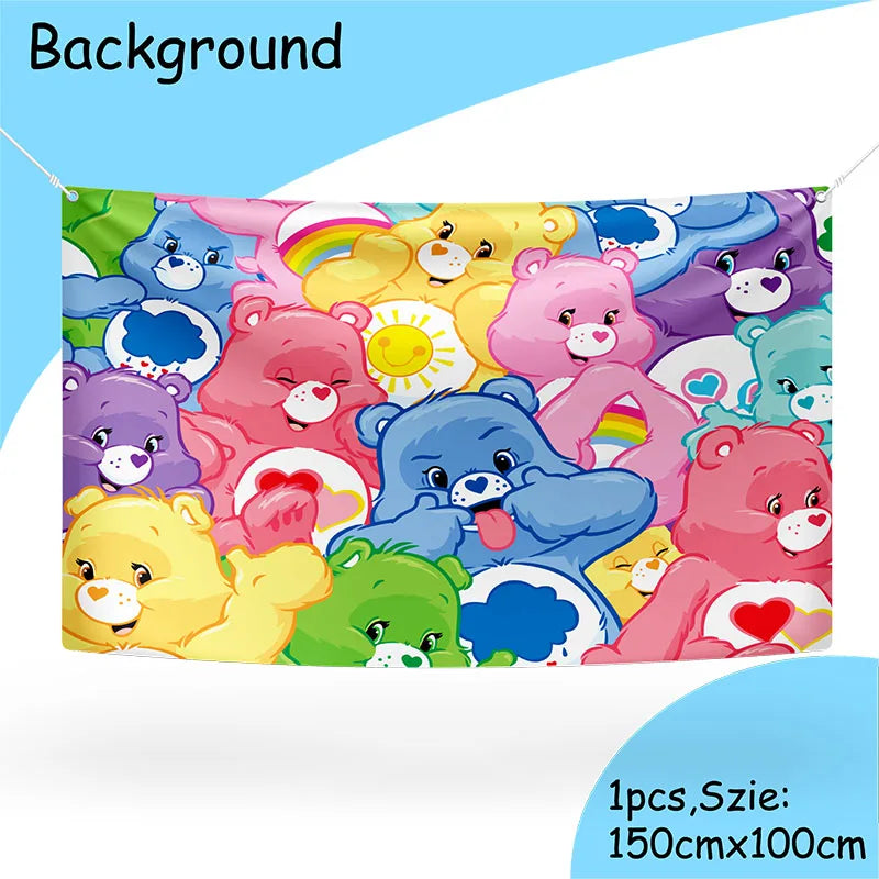 Rainbow Bears Birthday Decoration Angle Disposable Tableware Cup Plate Tablecloth Baby Shower Kids Girls Boy Party Supplies