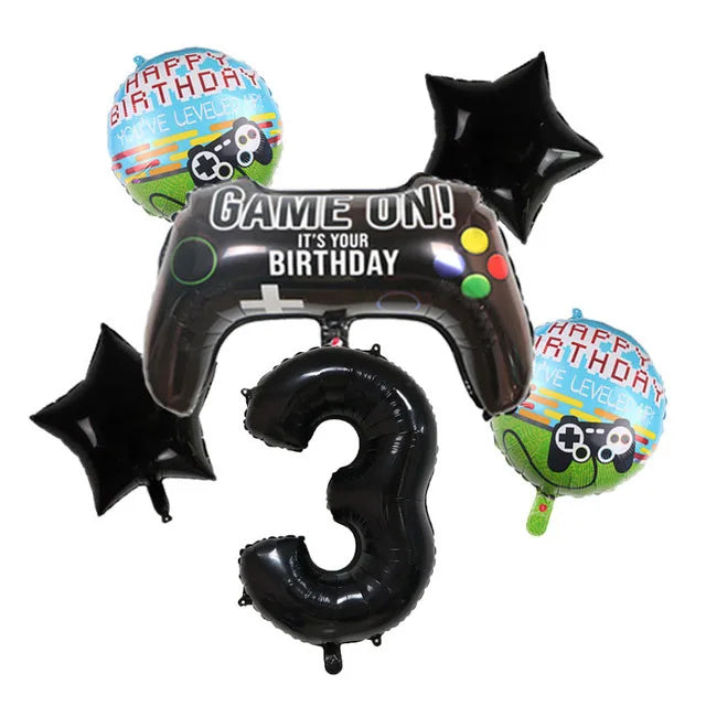Video Game Birthday Decoration Tableware Balloons for Boy Paper Plates Cups Napkins Banner Cake Topper Video Game Party Favors