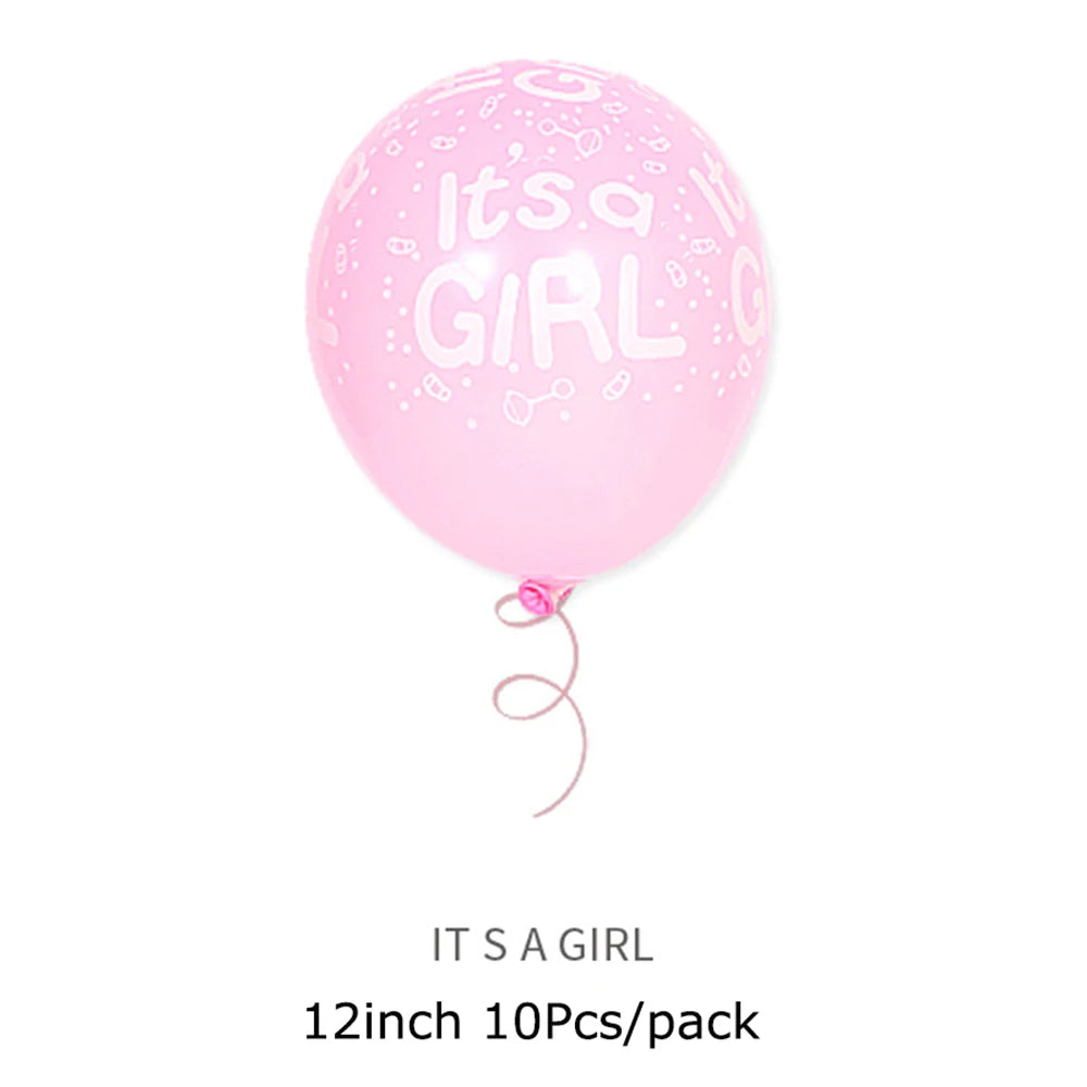 Boy Or Girl Foil Balloons Gender Reveal Decorations Supplies Baby Shower Pink Blue Latex Ballon Kids Birthday Party Globos Decor