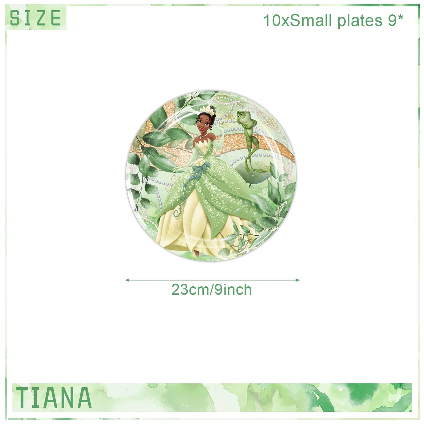 Tiana Birthday Party Supplies, Princess Tiana Tableware for Boys Girls Birthday Party Baby Shower Decorations