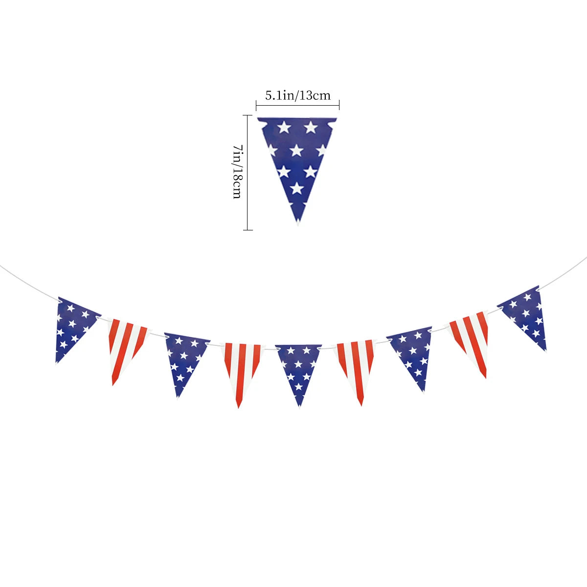 Independence Day Theme Party Banner Spiral Hanger Paper Fans American Flag Garland Patriotic 4th of July Party Background Decor