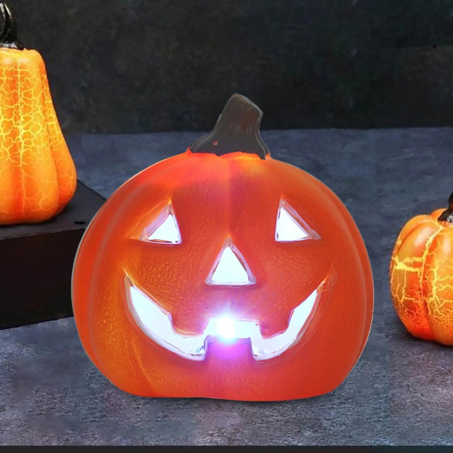 Halloween Pumpkin Lights Realistic Ornament Glow in The Dark Pumpkin Lantern Lamp for Patio Wall Holiday Party Outdoor Indoor
