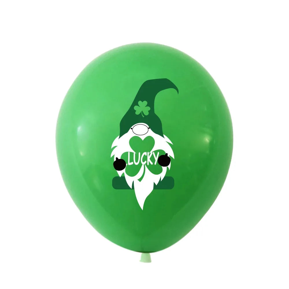 10Pcs Green St. Patrick's Day Balloons Latex Ballons St. Patrick’s Day Theme Party Decorations Irish Festival Party Air Globos