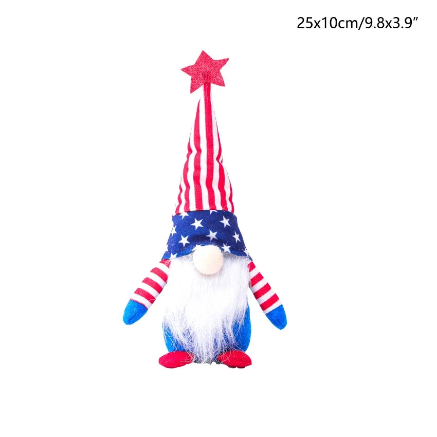 16 Styles American Independence Day Decoration Gnome Doll Patriotic Veterans Day Plush Gnome Doll 4th of July Decor Easter Gnome