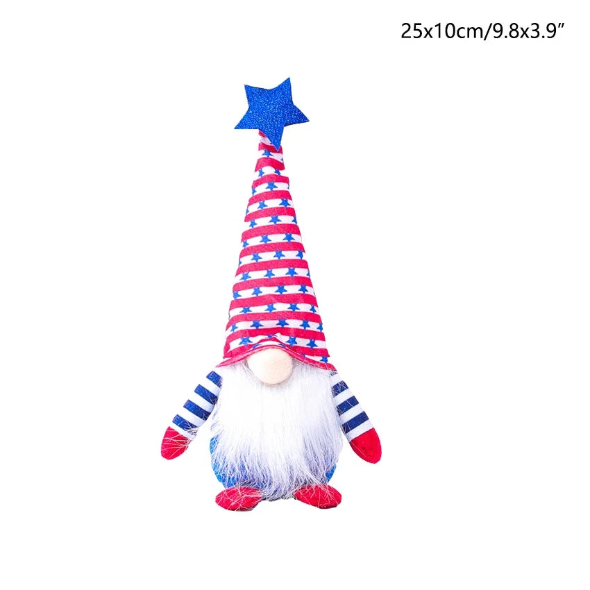 16 Styles American Independence Day Decoration Gnome Doll Patriotic Veterans Day Plush Gnome Doll 4th of July Decor Easter Gnome