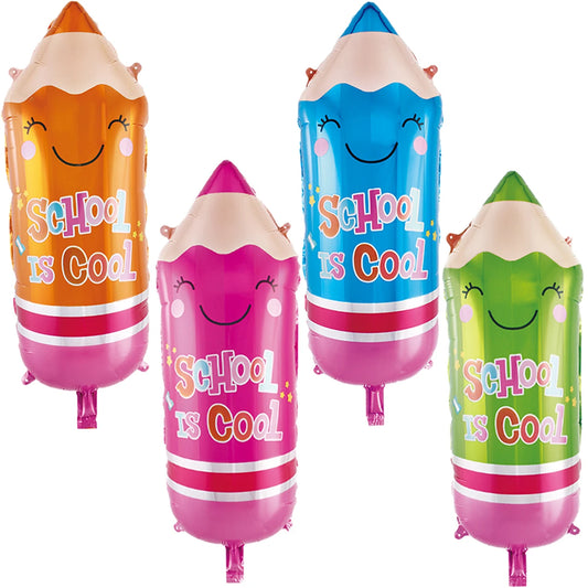 4/8pcs 73cm Back To School Pencil Foil Balloons Back To School Decoration Classroom Decor