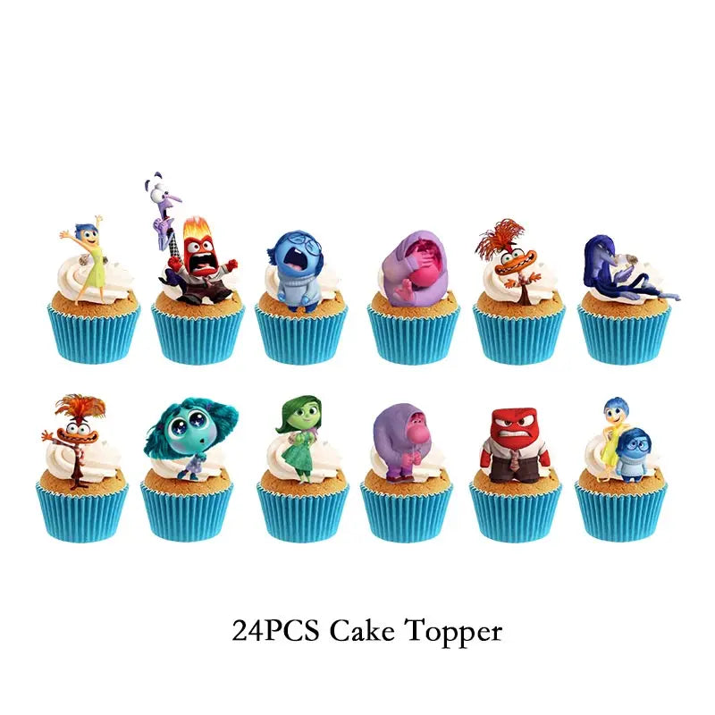 New Disney Inside Out 2 Birthday Decoration Party Disposable Tablewase Cups Plates Balloons Baby Shower Party Supplies For Kids