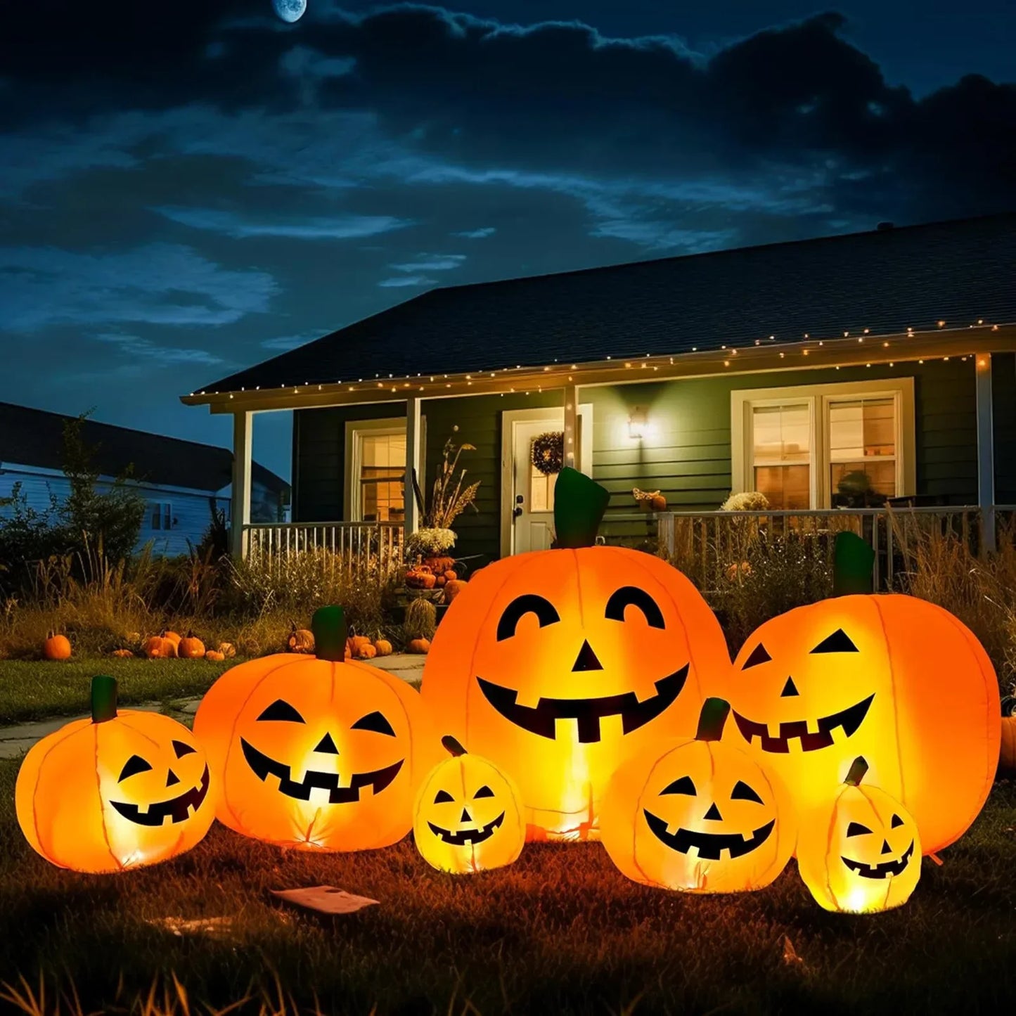 Halloween Inflatable Arch Toys Model Built-in LED Light Pumpkin Prop Outdoor Indoor Home Garden Party Terror Decoration