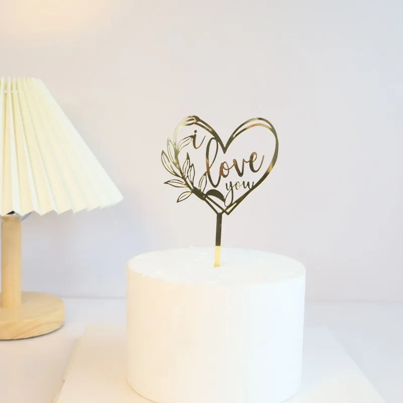 Big Red Love Wedding & Engagement Party Cake Toppers Acrylic Love Valentine's Day Cake Topper for Wedding Party Cake Decorations