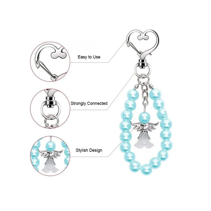 50/20 Sets Cute Angel Keychains with Favor Boxes and Thank You Cards Baptism Bridal Shower Wedding Gender Reveal Party