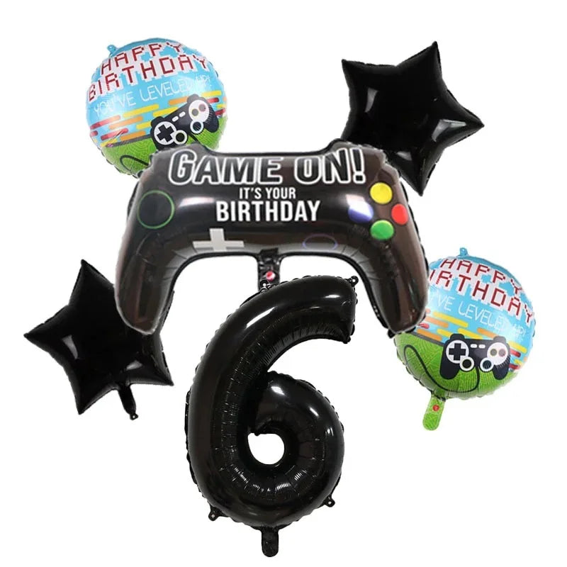 Video Game Birthday Decoration Tableware Balloons for Boy Paper Plates Cups Napkins Banner Cake Topper Video Game Party Favors