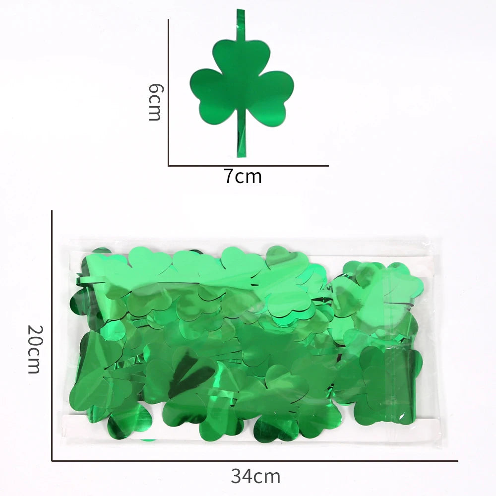 St Patrick Day Backdrop Curtain Green Clover Foil Fringe Curtain Metallic Fringe Curtain Party Decorations Supplies Favor Gifts