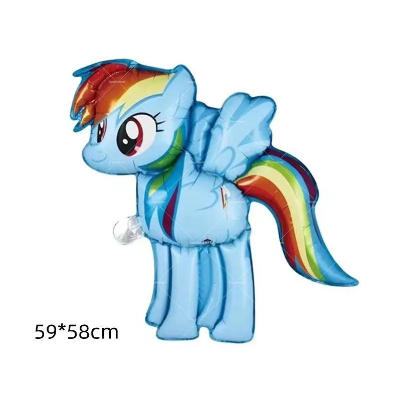 My Little Pony Foil Latex Balloon Happy Birthday Party Decoration Banner Cake Topper Kid Event Supplies Backdrop Disposable Toys