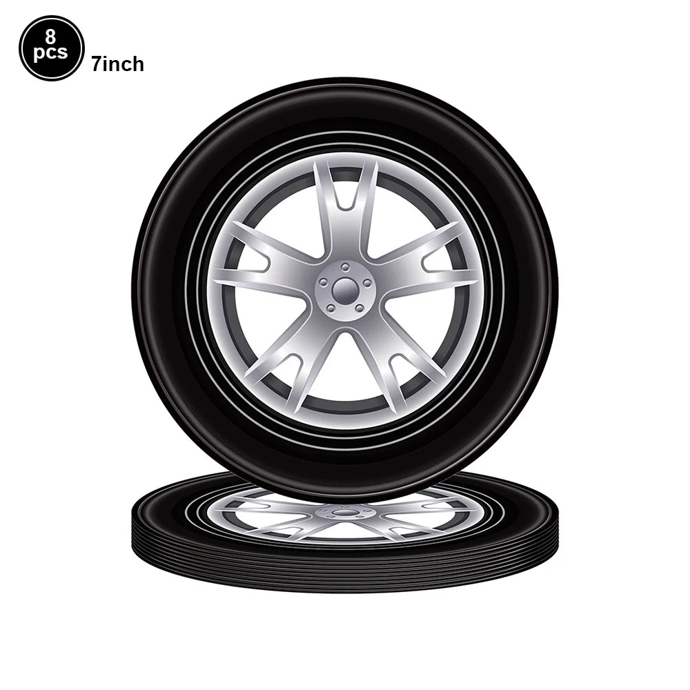 Tire Napkins Race Car Napkin Wheel Paper Napkin Car Party Decor Race Car Party Supplies for Birthday Baby Shower Birthday Party