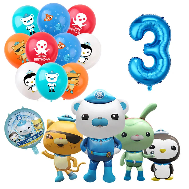 The Octonauts Birthday Party Decoration Disposable Paper Plate Ocean Captain Pirate Penguin Kids Barnacles Peso Suppies Balloons