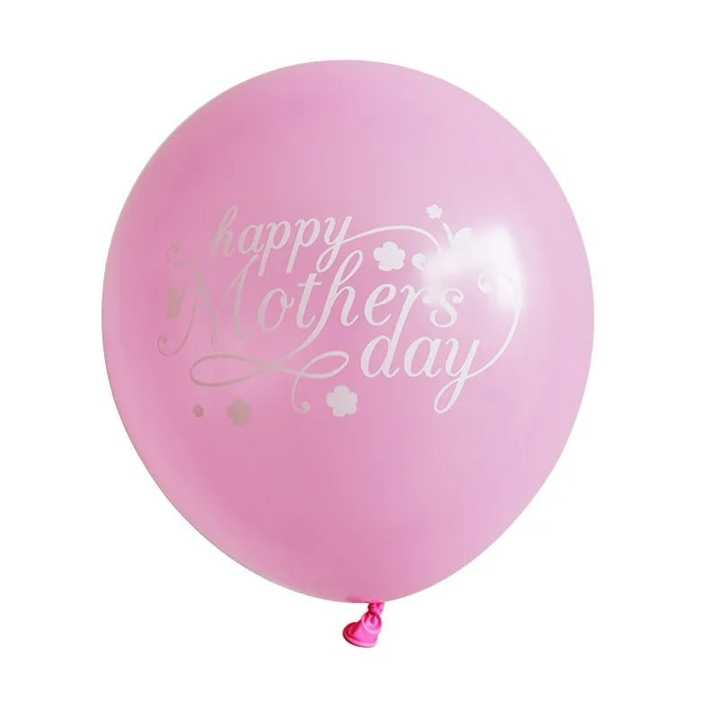 10pcs 12inch English Mother Father Foil Balloons Mother's Day Heart Shape Helium Love Globos Decor Mama Balloon Gifts Balaos
