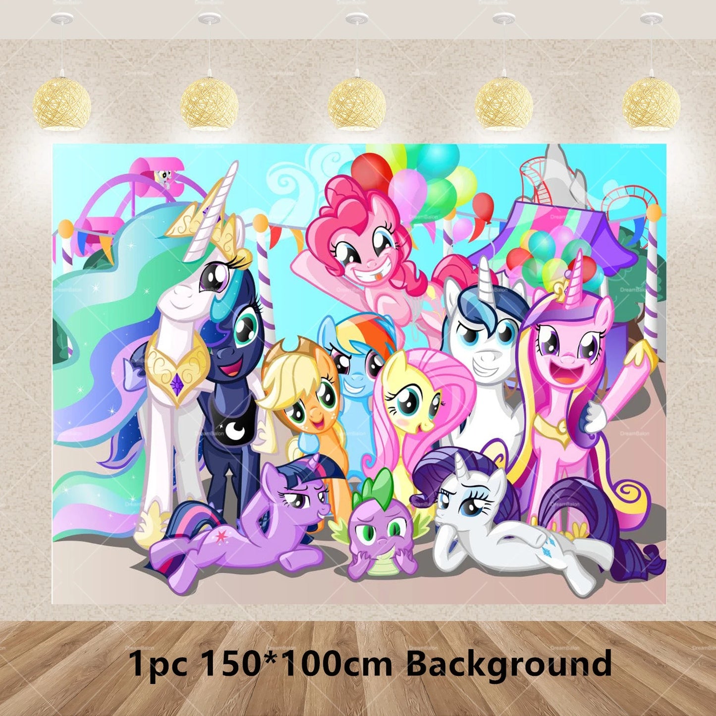 My Little Pony Foil Latex Balloon Happy Birthday Party Decoration Banner Cake Topper Kid Event Supplies Backdrop Disposable Toys