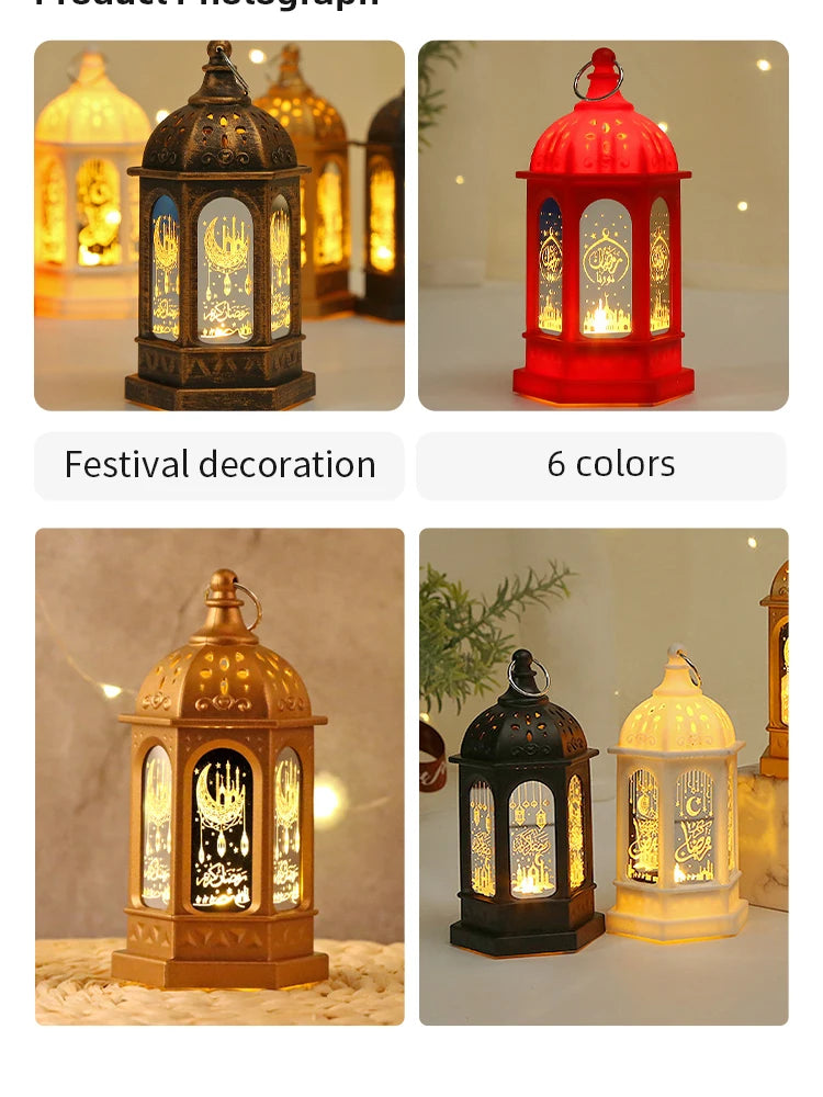Eid Mubarak LED Wind Lamp Ornament Islam Muslim Party Decor Supplies Ramadan Wind Lantern Eid Decoration for Home Party Gift
