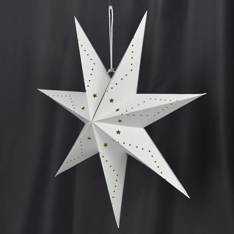 Hollow Star Hanging Pendant Eid Mubarak Ramadan Kareem Decoration Lantern 2024 Islamic Muslim Party Supplies Christmas Birthday