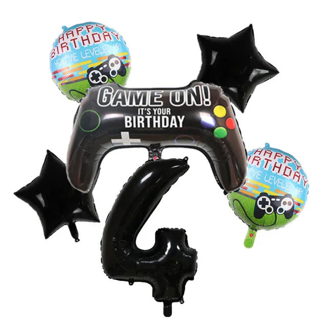 Video Game Birthday Decoration Tableware Balloons for Boy Paper Plates Cups Napkins Banner Cake Topper Video Game Party Favors