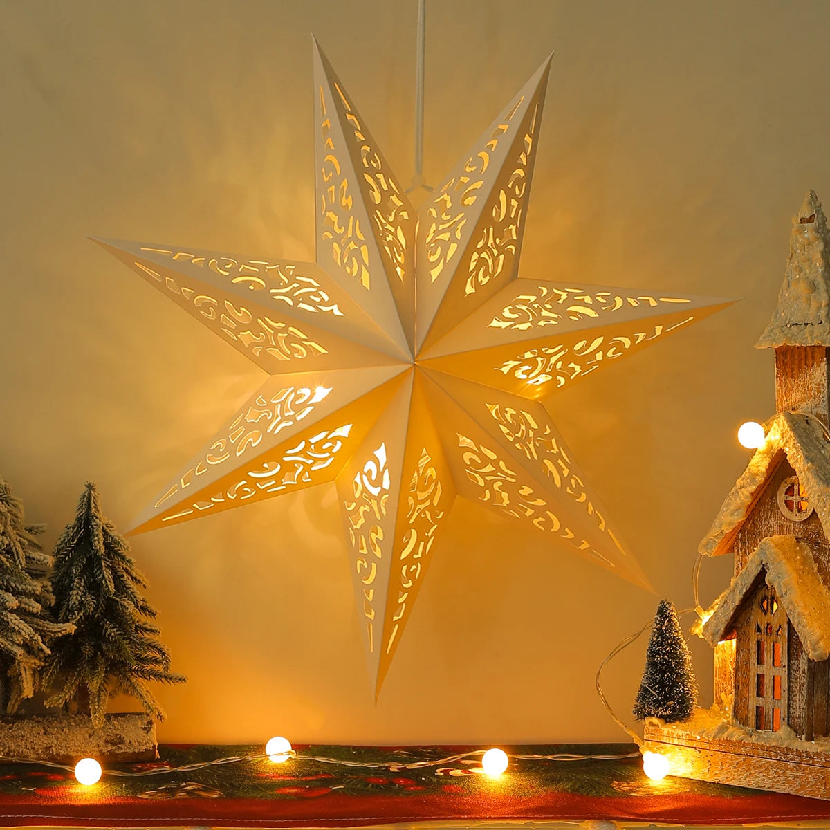 Hollow Star Hanging Pendants Ramadan Decorations 2025 for Home Ramadan Islamic Muslim Party Gifts Eid Mubarak Home Decorations