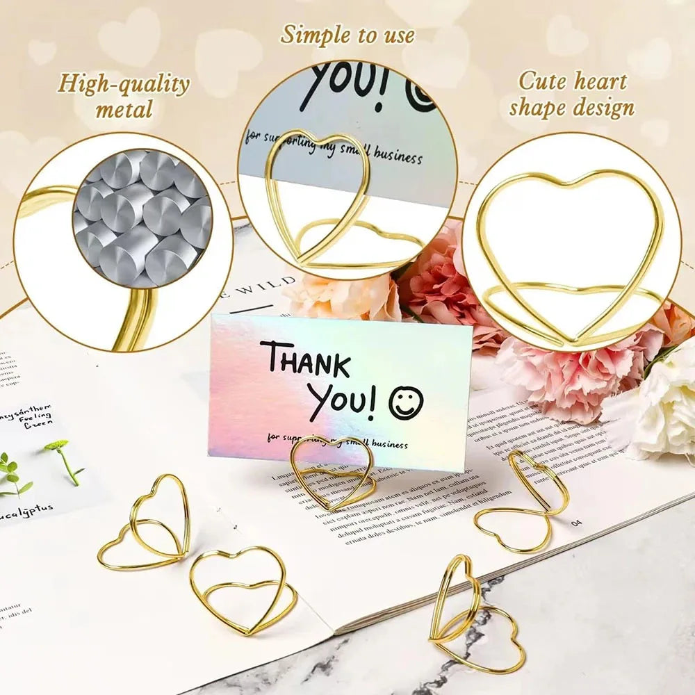 20Pcs Metal Place Card Holders Photo Clip Stands Wedding Table Number Name Sign Stand for Wedding Birthday Party Home Decoration