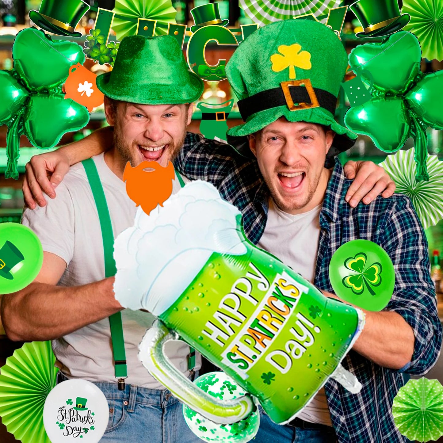 St Patricks Day Decorations, St Patrick's Day Party Decorations Set-St. Patrick's Day Balloon,Shamrock Banner Balloons