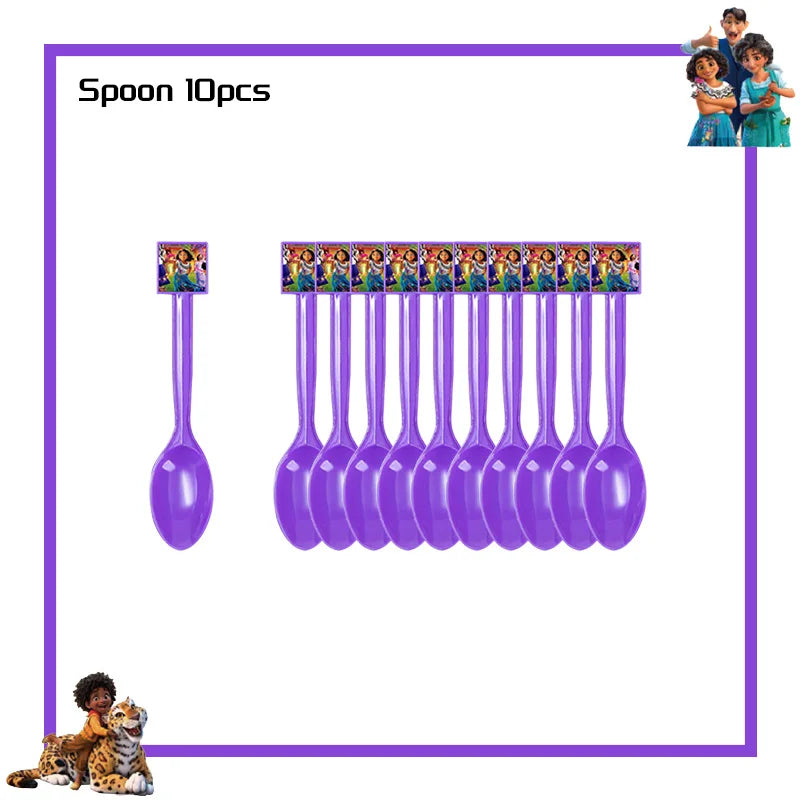 Encanto Birthday Party Decoration Balloon For Kids Event Supplies Tableware Set Plates Cups Napkins Cake Toppers Candy Box