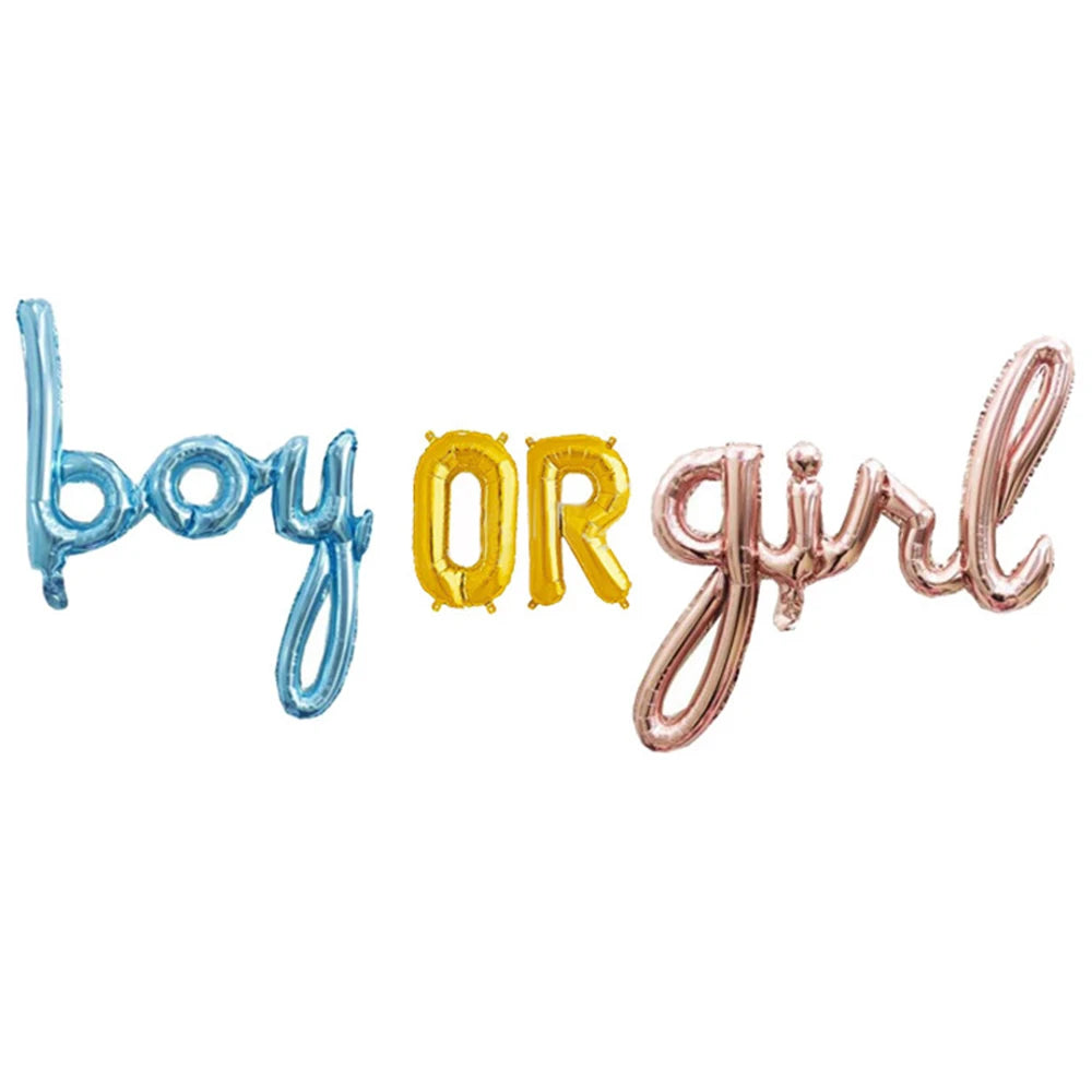 Boy Or Girl Foil Balloons Gender Reveal Decorations Supplies Baby Shower Pink Blue Latex Ballon Kids Birthday Party Globos Decor