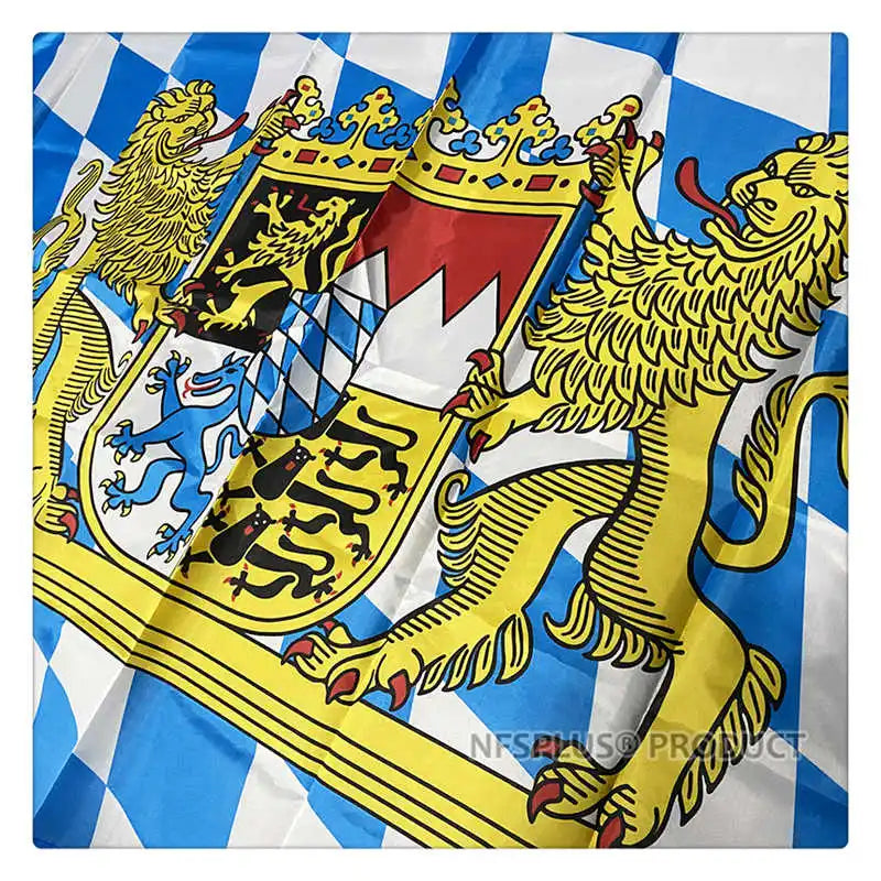 German Bavaria Flag Germany Wittelsbach 90x150cm Polyester Printed Home Outdoor Oktoberfest Bavarian Lion Crest Flags Banners