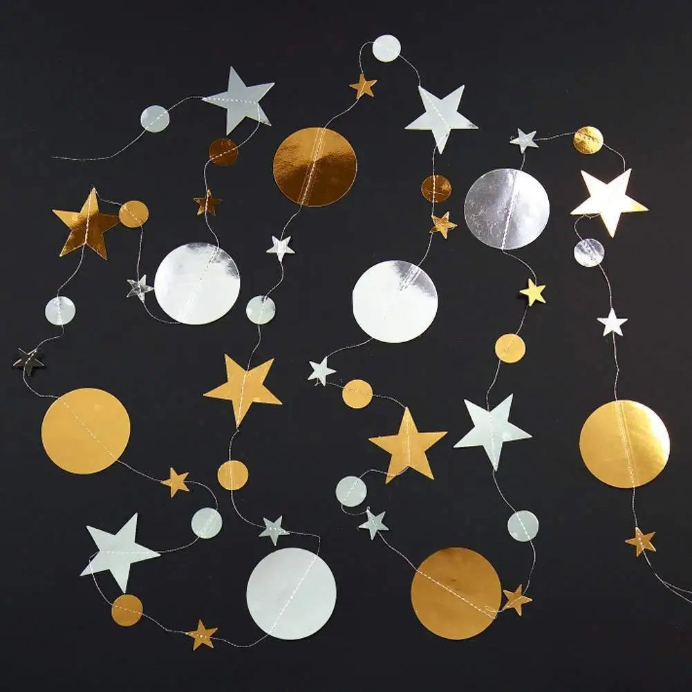 4M Glitter Champagne Gold Paper Banner Garland Happy Birthday Decoration for Adult Kids Boy Girl Baby Shower Wedding Party Decor