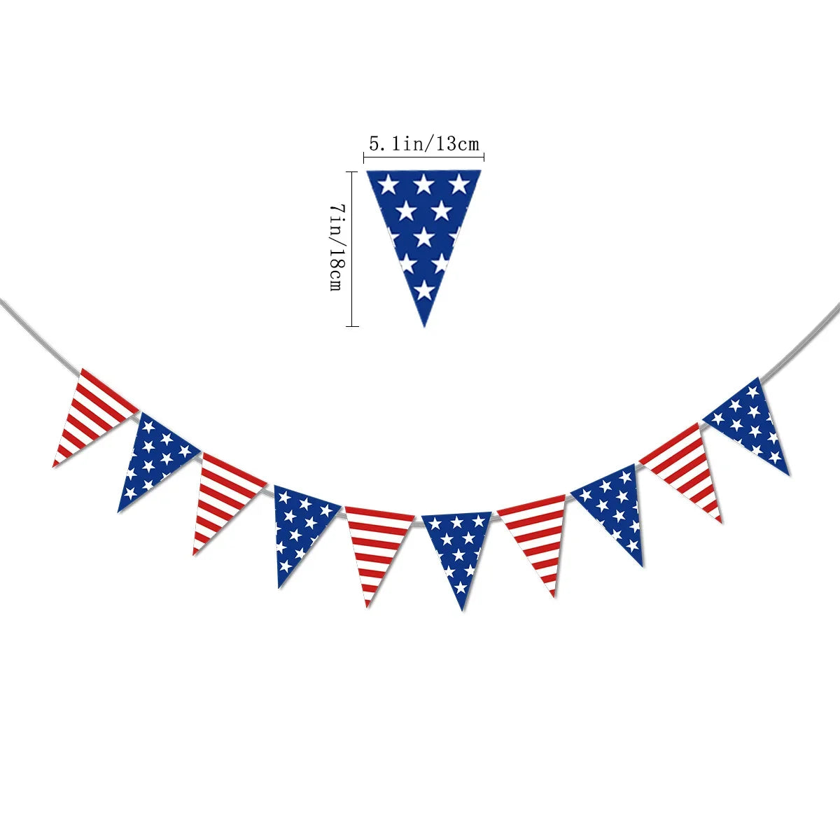 Independence Day Theme Party Banner Spiral Hanger Paper Fans American Flag Garland Patriotic 4th of July Party Background Decor
