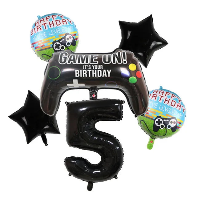 Video Game Birthday Decoration Tableware Balloons for Boy Paper Plates Cups Napkins Banner Cake Topper Video Game Party Favors