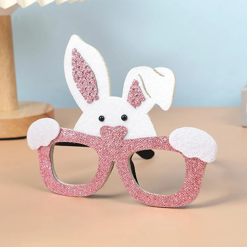 Kids Easter Party Bunny Egg Glasses Frame Photo Booth Props 2025 Happy Easter Party Decoration Kids Birthday Favors Supplies