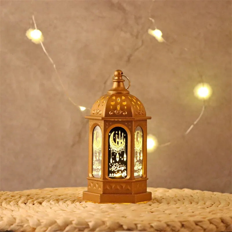 Eid Mubarak LED Wind Lamp Ornament Islam Muslim Party Decor Supplies Ramadan Wind Lantern Eid Decoration for Home Party Gift