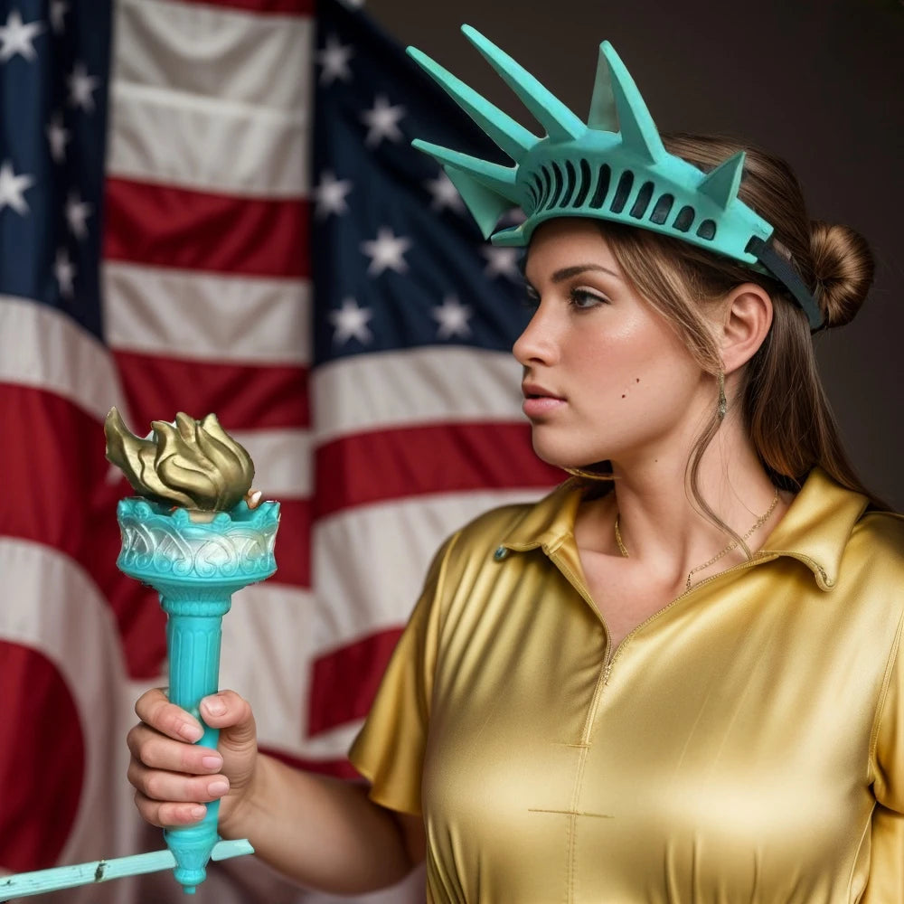 Statue Of Liberty Costume Props Accessories Festival Party Lady Liberty Cosplay Crown Torch Independence Day Parades Dress Up