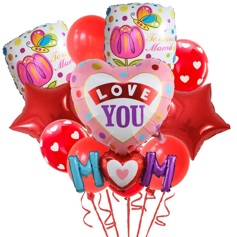 11pcs/Set Best DAD Trophy Spanish Happy Father's Day Foil Balloons English Mother's Day Party Decoration Latex Air Globos Gifts