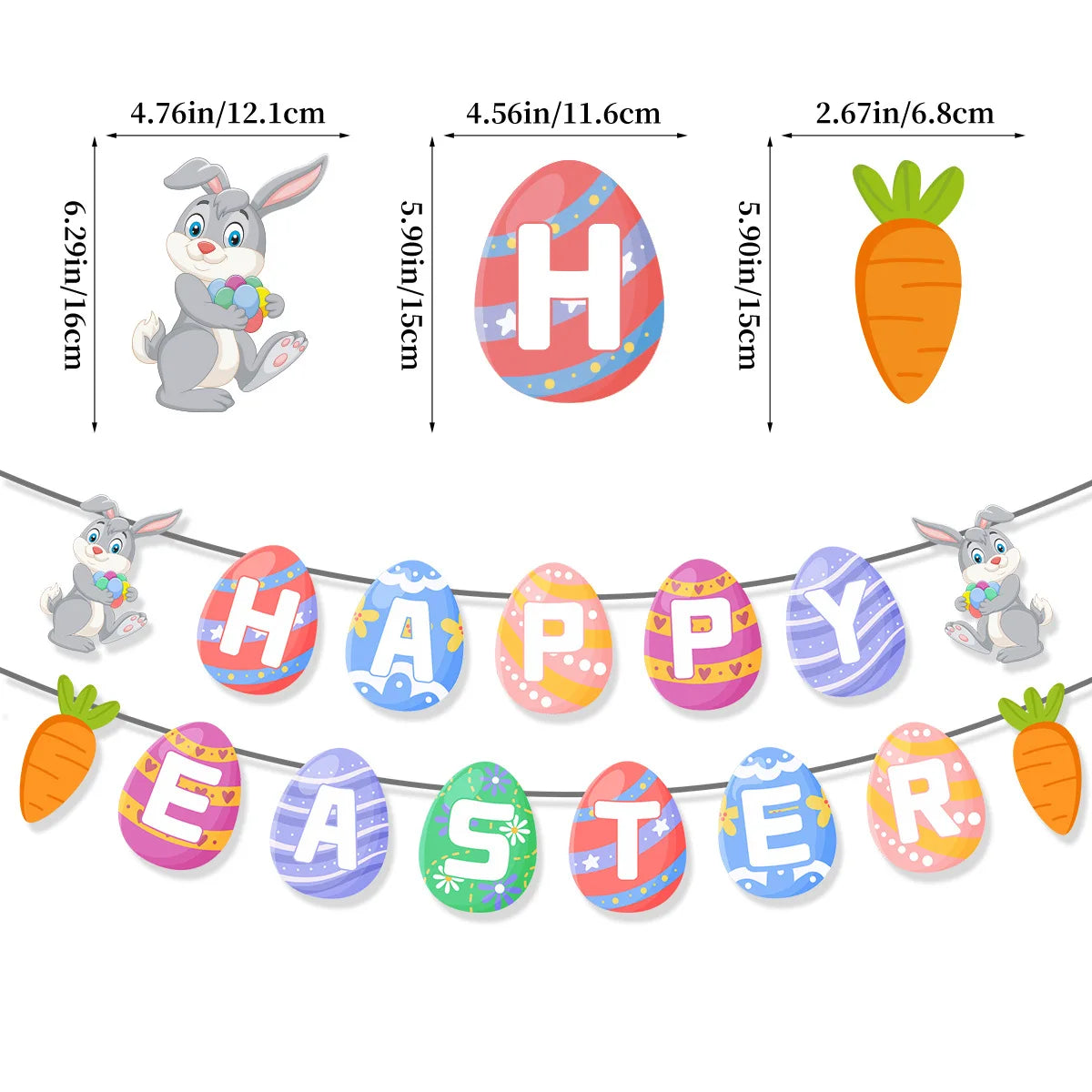 Easter Theme Disposable Tableware Cute Cartoon Bunny Rabbit Pattern Paper Plates Cups Napkins Kids Favor Easter Party Decoration