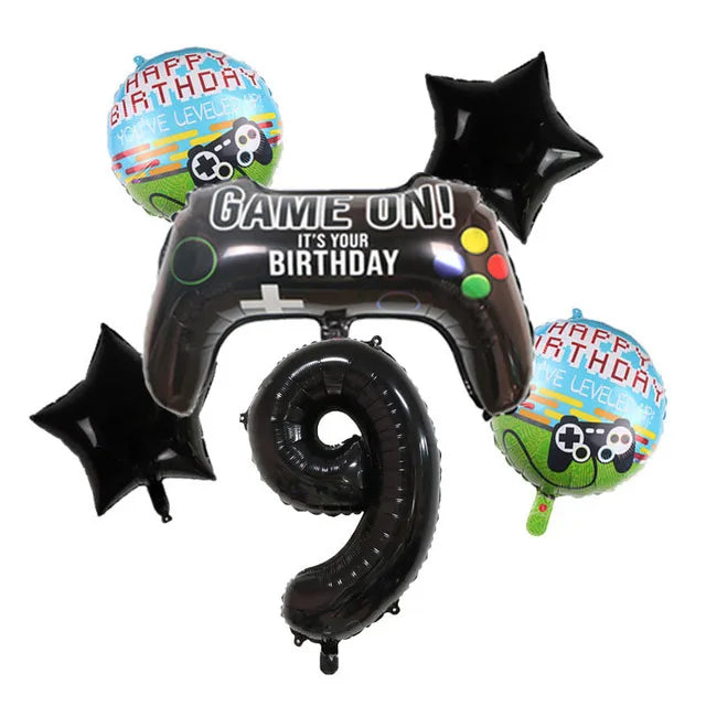 Video Game Birthday Decoration Tableware Balloons for Boy Paper Plates Cups Napkins Banner Cake Topper Video Game Party Favors