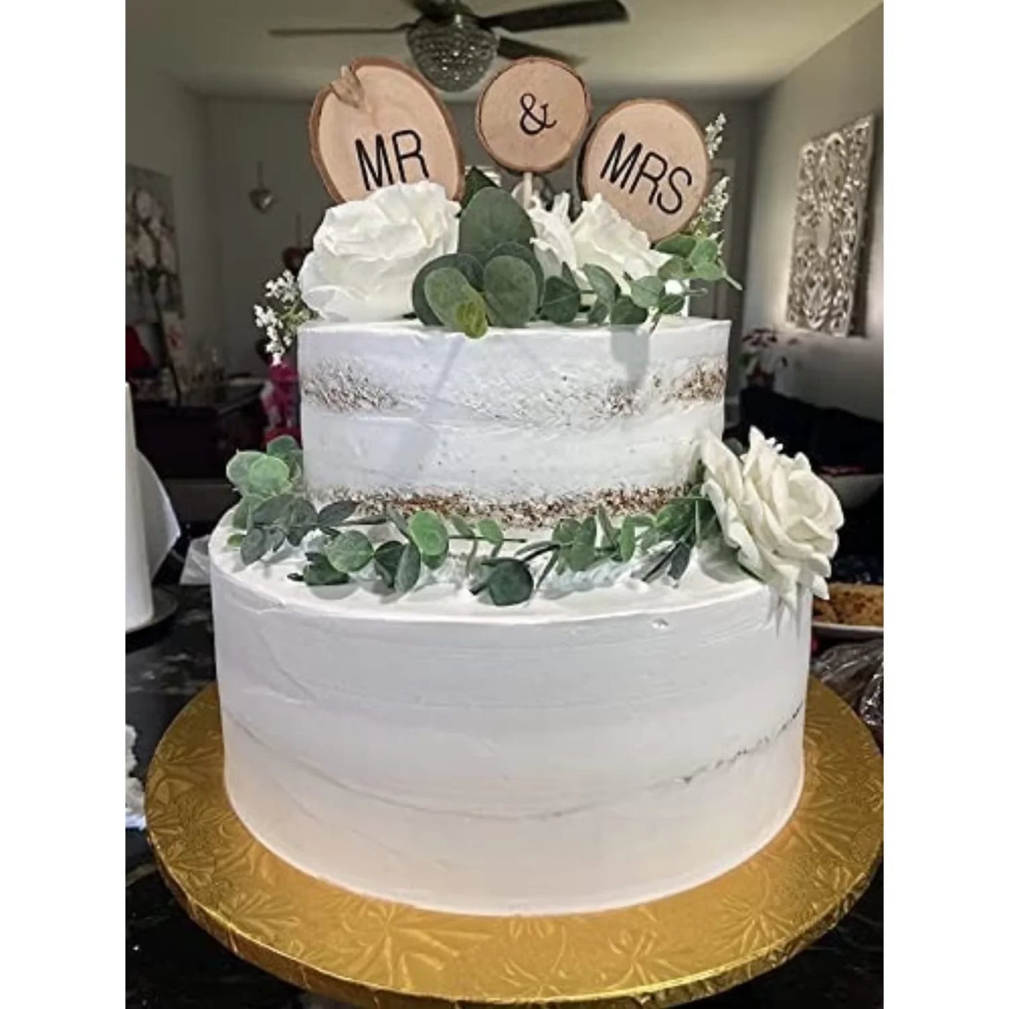 3 Pcs Premium Wedding Cake Toppers, Mr and Mrs Cake Topper, Rustic Wedding Decoration, Wedding Cake Topper for Wedding
