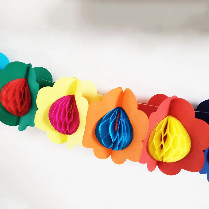 1PCX3M Hawaiian Luau Summer Tiki Bar Tropical Party Decor, Tropical Island Beach Supplies Tissue Colour Flower Garland Long Trop