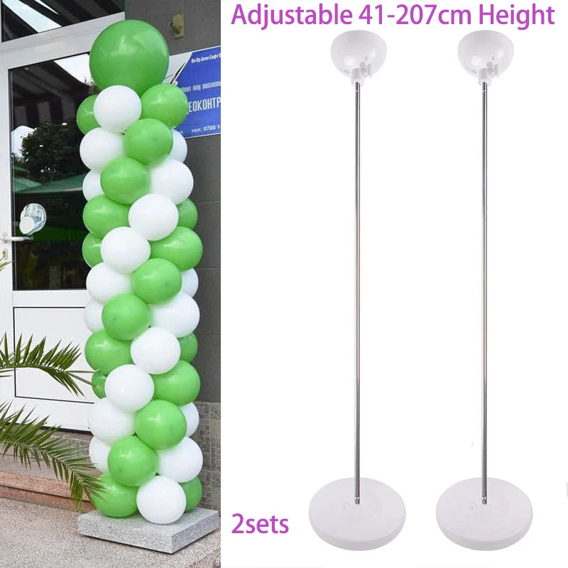 1/2set Adjustable Balloon Column Stand Kit Metal Ballon Holder Base Wedding Decoration Birthday Party Baby Shower Christmas