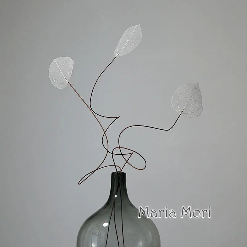 Home Decoration Lucency Leaves Natural Leaf Vein Immortal Artificial Flowers Wedding Table Decoration Wire Stem