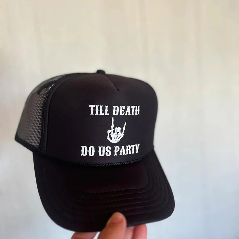 Bride or Die Till Death Do Us Party hat autumn Halloween bachelor Bachelorette Party Bach weekend bridal shower bridesmaid gift