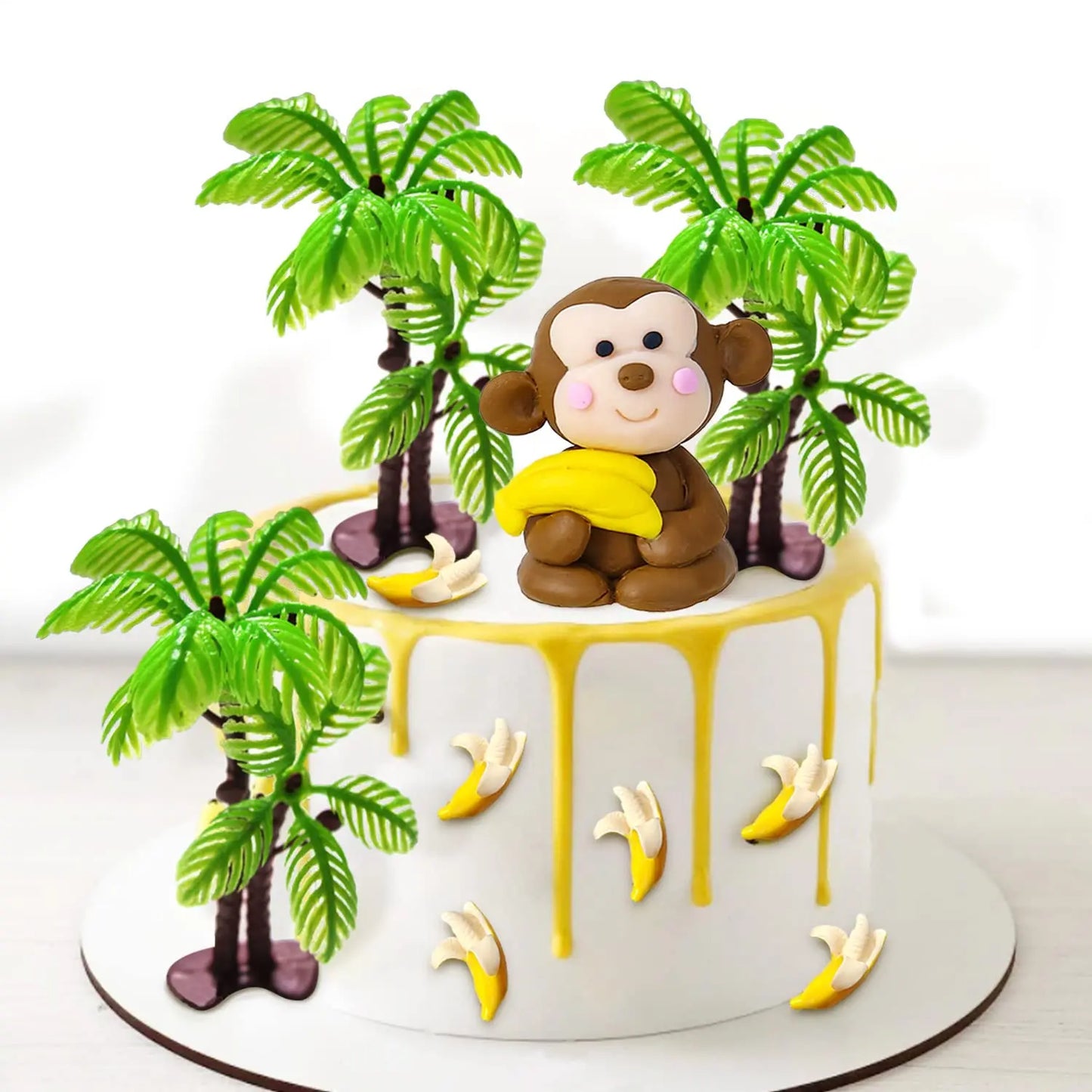Monkey Party Supplies George Birthday Decorations Monkey Paper Plates Straw for Dinner Monkey Balloon Cake Decor