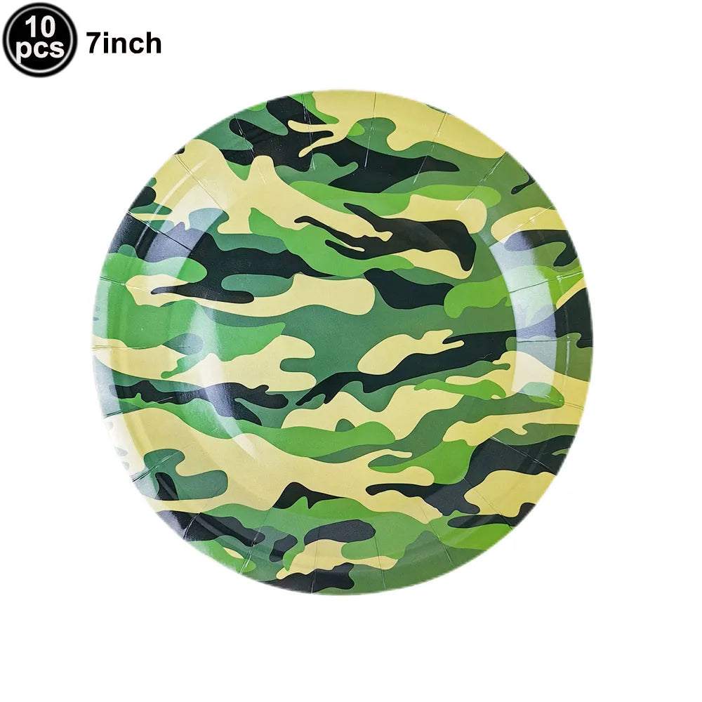 Camouflage Birthday Party Tank Cake Topper Happy Birthday Sign Cake Decor Soldier Camouflage Army Military Birthday Party Decors
