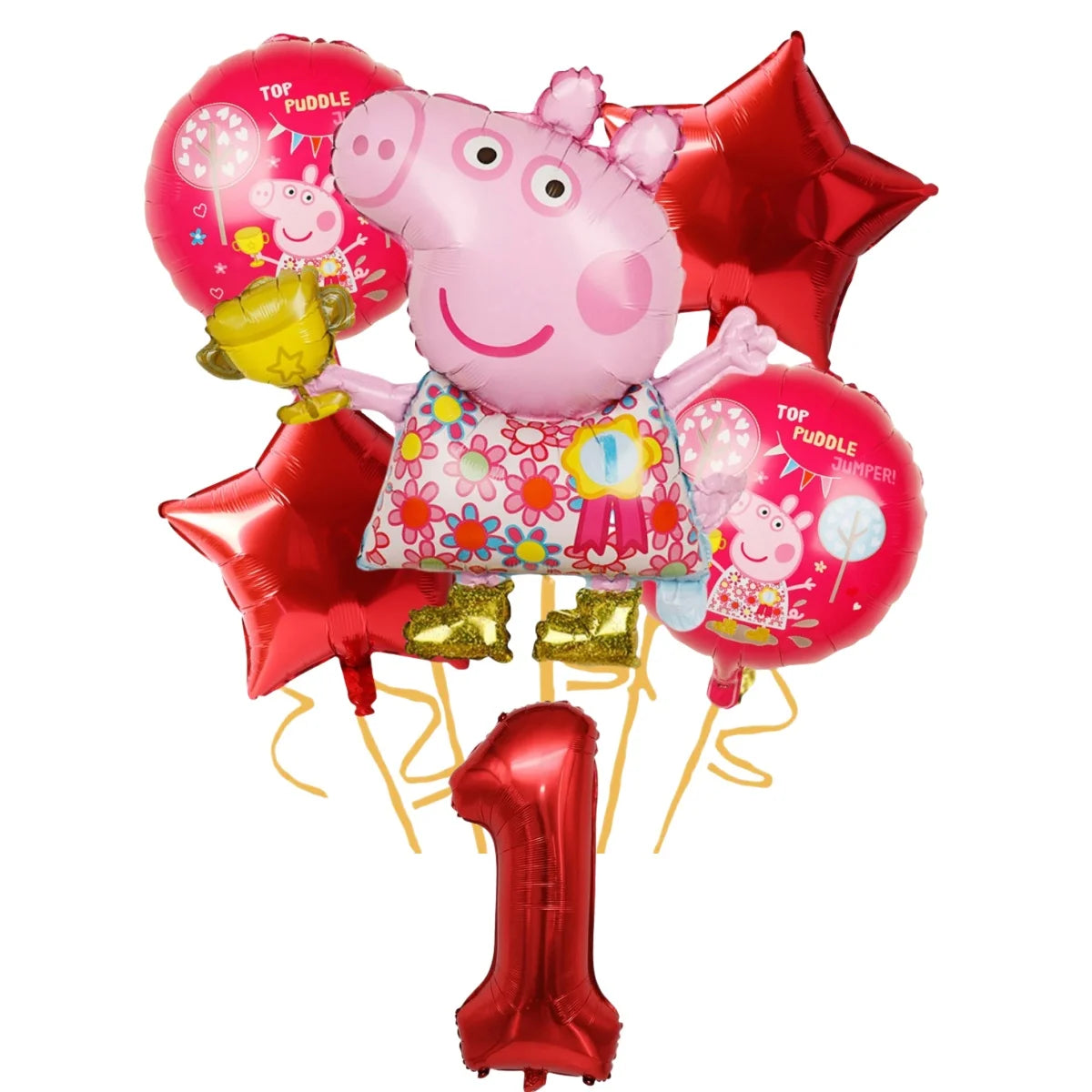 Cartoon Pig Family Birthday Party Balloon Decoration Set for Girls, Disposable Party Tableware Banner, Baby Shower Birthday Hat