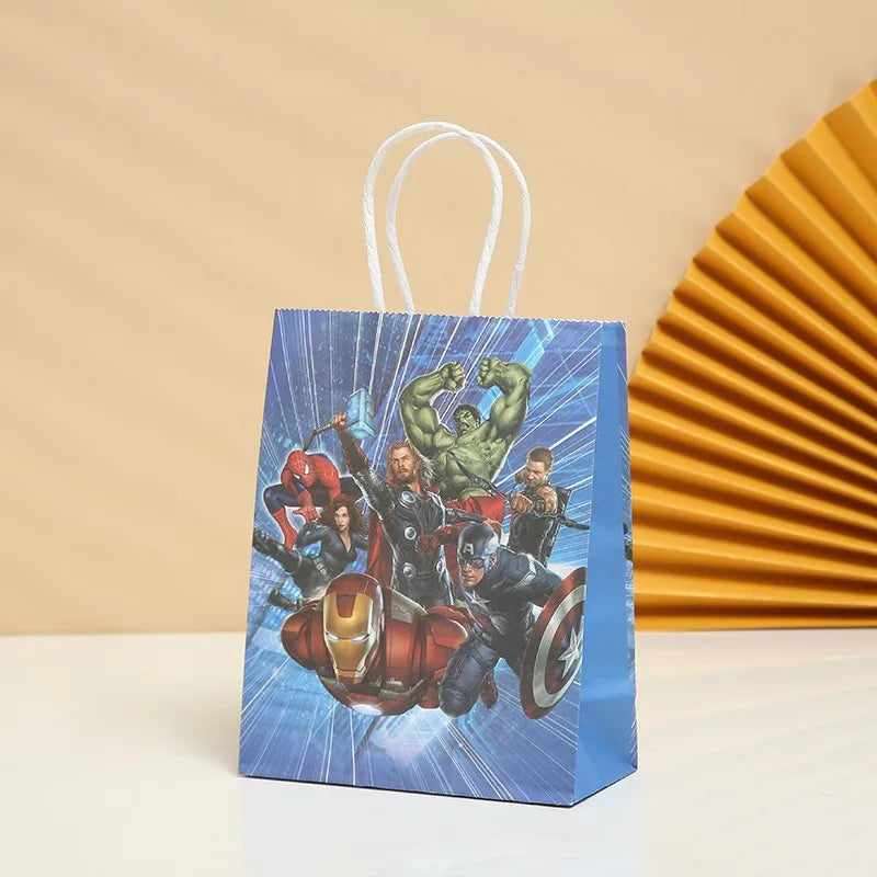 Avengers Superhero Birthday Party Decoration Balloon Cake Plate Paper Cup Box Gift Bag Background Banner 10 People Tableware Set